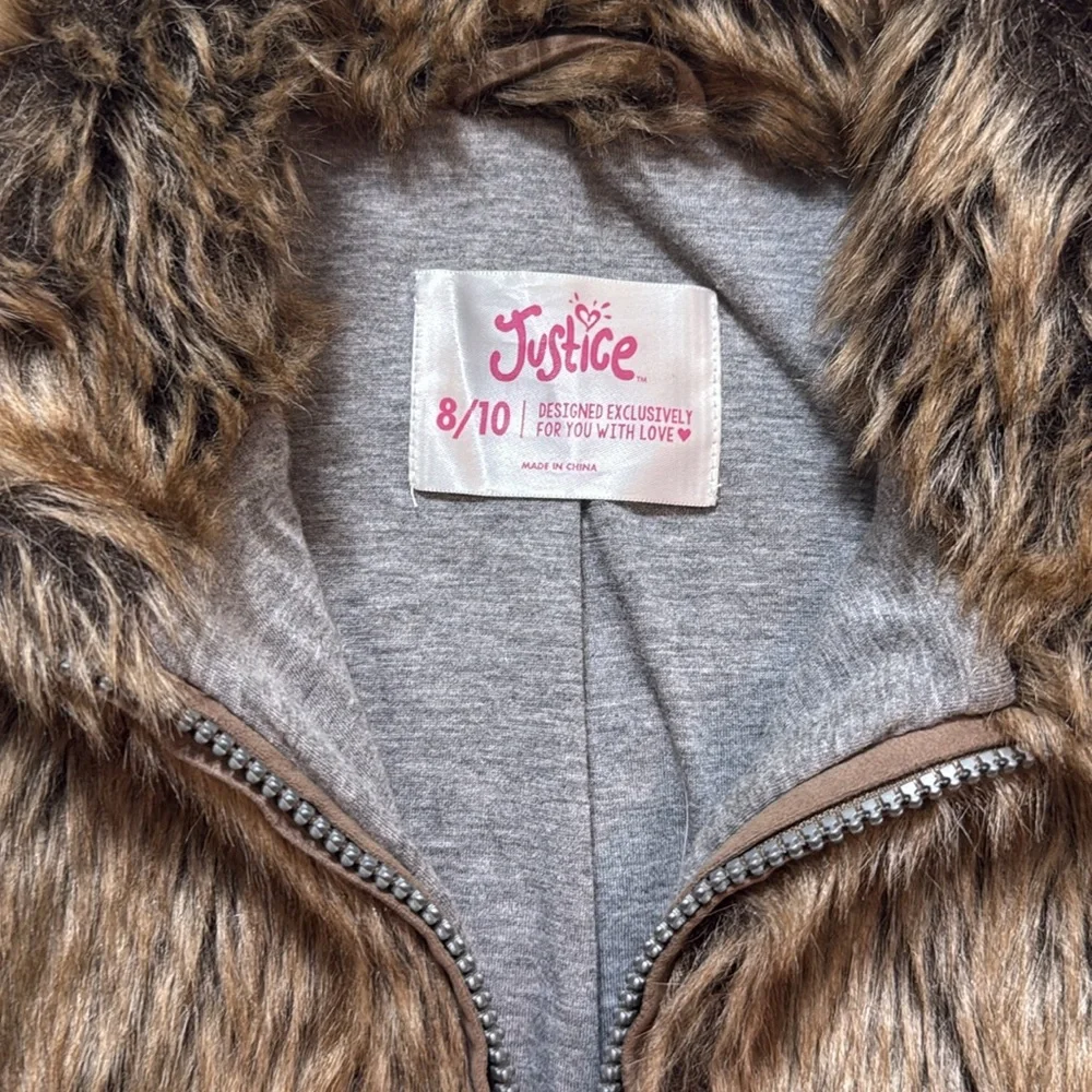 Justice Y2K girls faux fur vest - medium 8 / 10